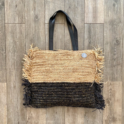 Raffia Bag Natural Black