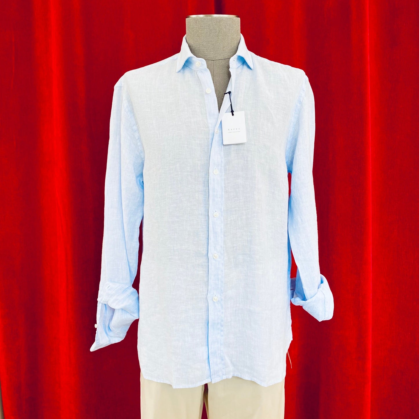 Azure White Linen shirt Long sleeve