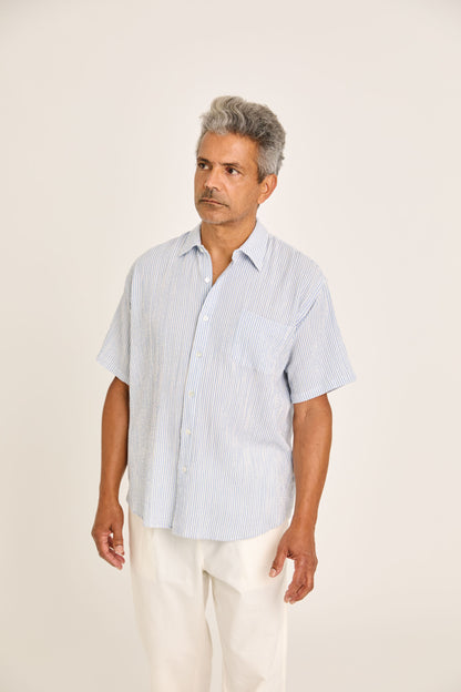 Roque Azure Stripes  Shirt