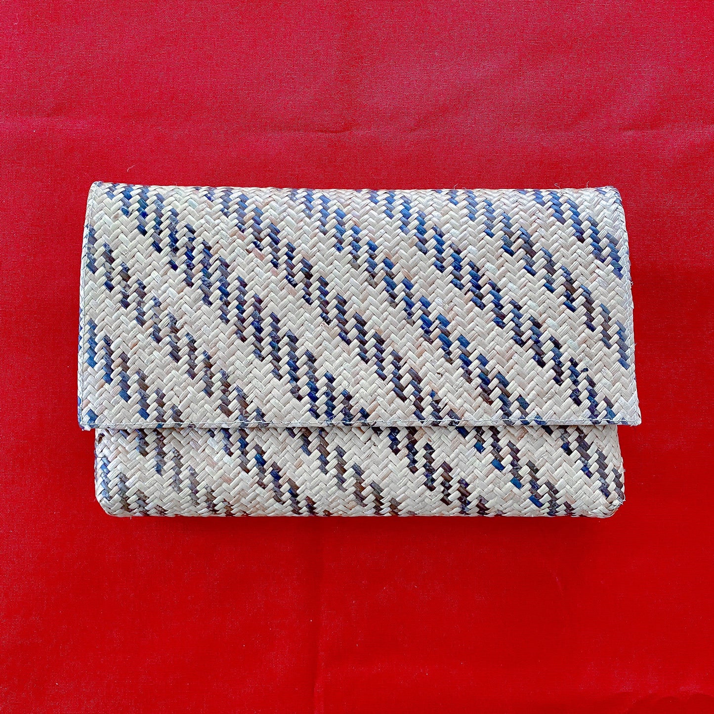 Little Stripes Rattan Clutch