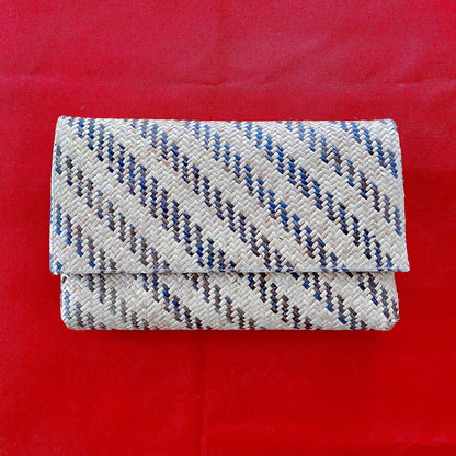 Little Stripes Rattan Clutch