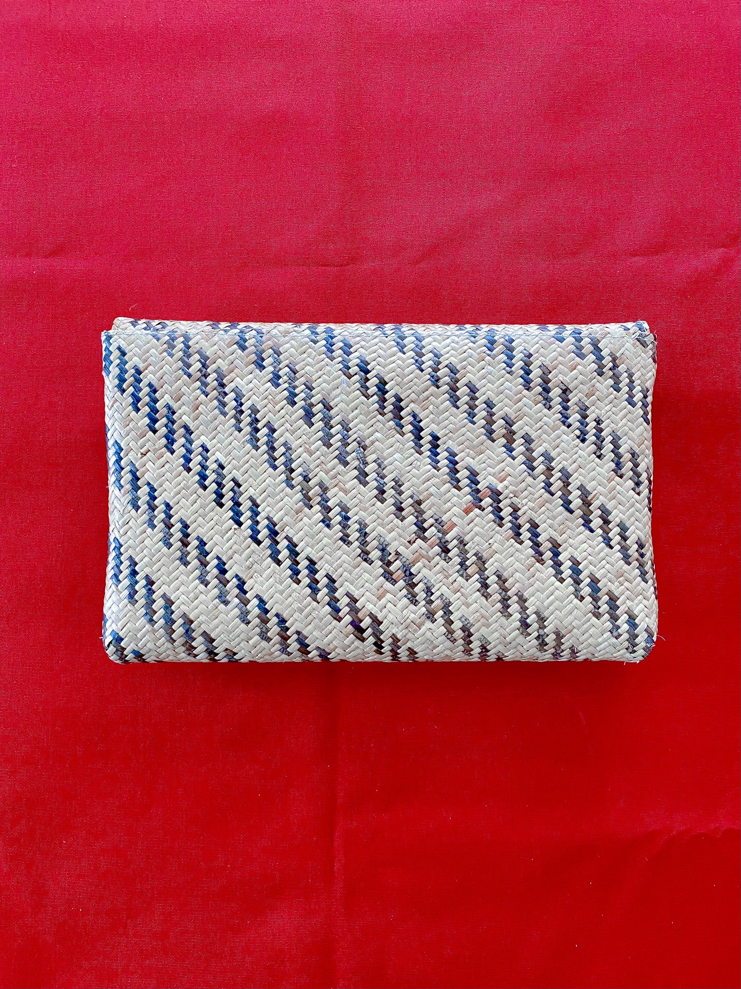 Little Stripes Rattan Clutch