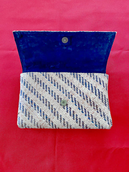 Little Stripes Rattan Clutch