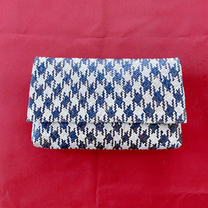 Pied De Poule Rattan Clutch