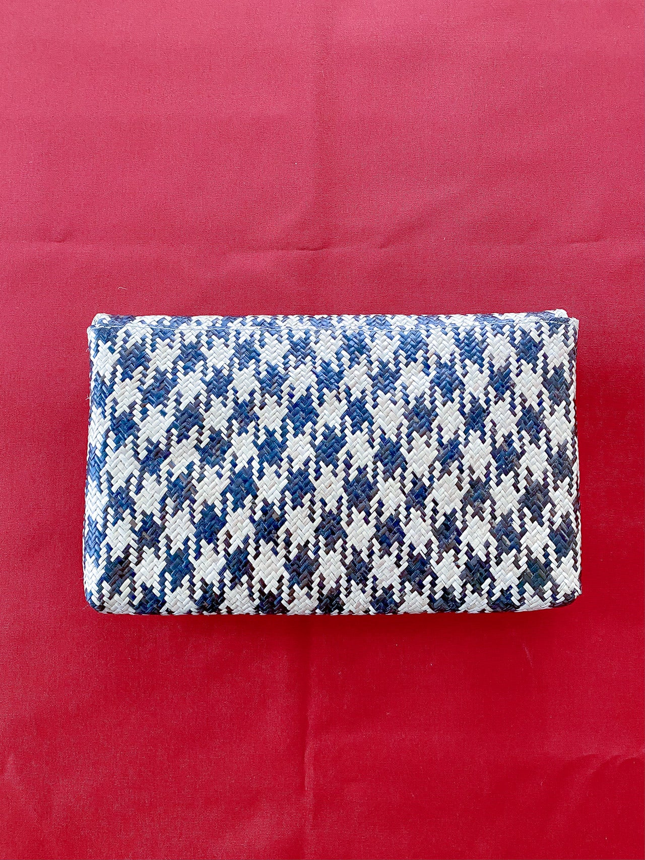 Pied De Poule Rattan Clutch