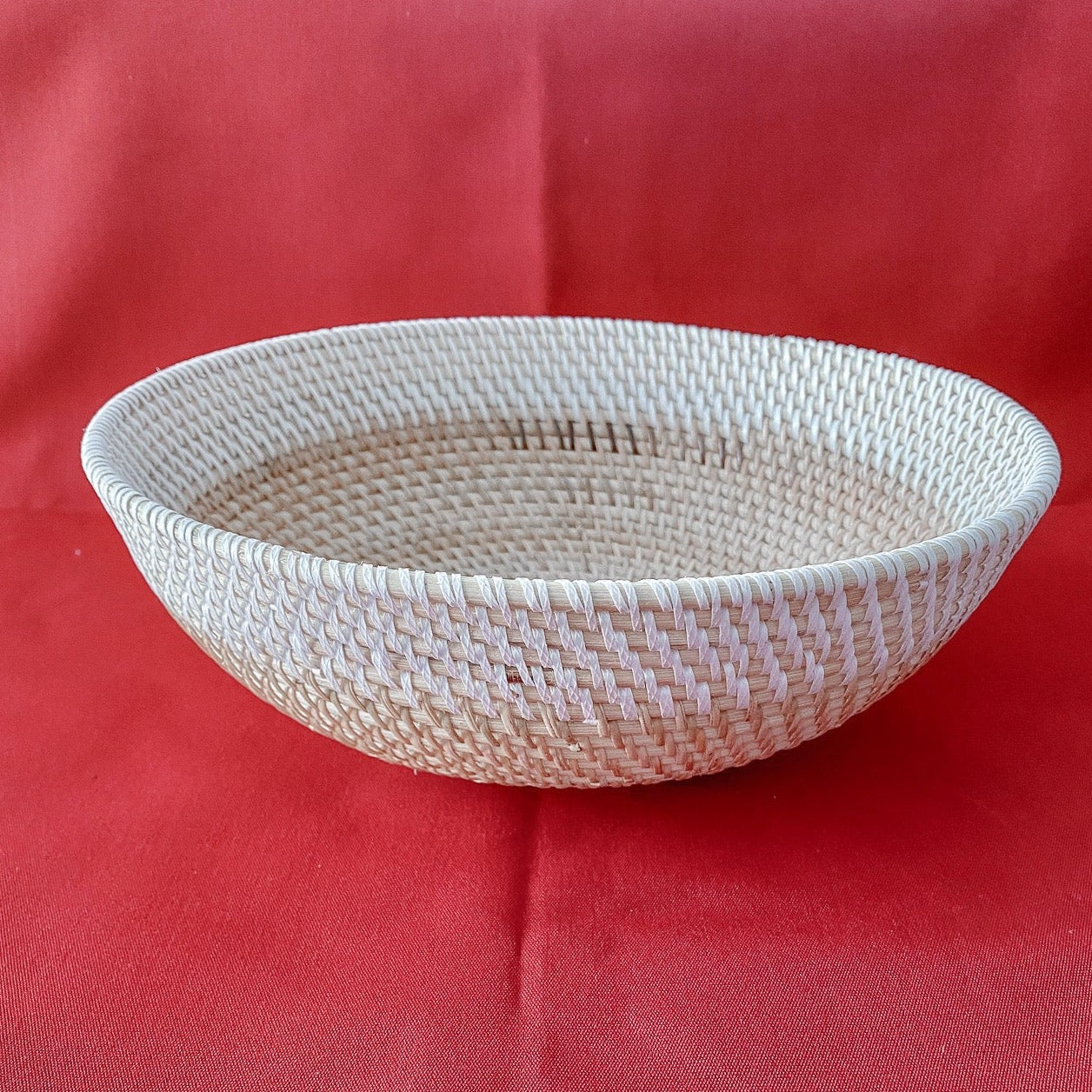 Rattan Bowl Big White