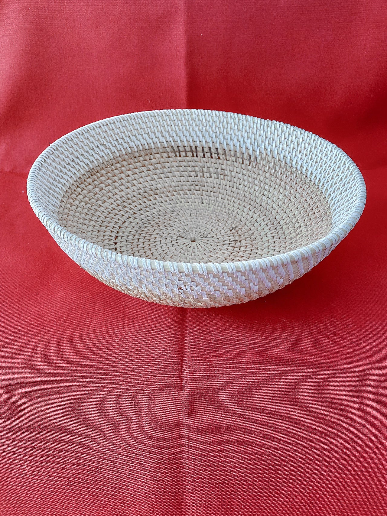 Rattan Bowl Big White